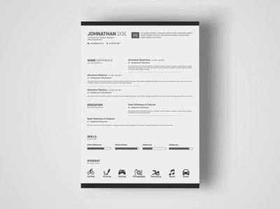 Free Simple PSD Resume Template with Elegant Design cv cv template free resume template freebie freebies jobs resume resume design