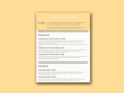 Free Buff Yellow Resume Template with Creative Design cv free cv free cv template free resume free resume template freebie freebies resume