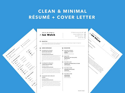 Free Simple Sketch Resume Template with Matching Cover Letter cv free cv free cv template free resume free resume template freebie freebies resume