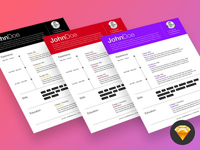 Free Timeline Sketch Resume Template with Elegant Design