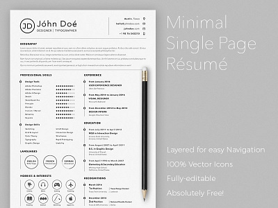 Free Simple Sketch Resume Template for Best Impression cv free cv free cv template free resume free resume template freebie freebies resume