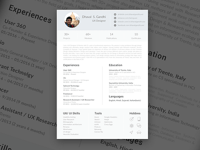 Free One Page Sketch Resume Template with Clean Design