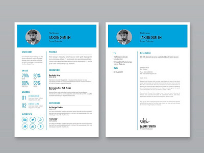 Free Resume Template with Cover Letter and Portoflio Page