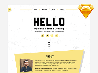 Free Personal Portfolio Sketch Resume Template