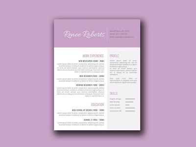 Free Feminine Resume Template with Elegant Design cv cv resume cv template free cv template free resume template freebie freebies resume resume template