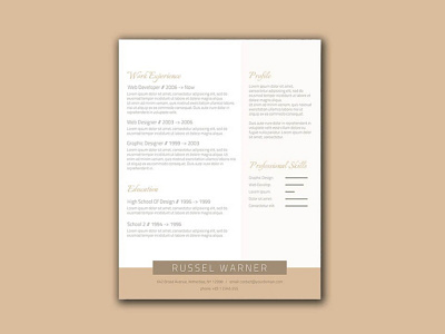 Free Elegant Resume Template with Gold Color Scheme cv cv resume cv template free cv template free resume template freebie freebies resume resume template