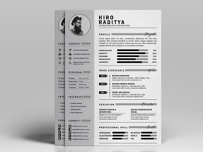 Free Resume Template with Cover Letter & Portfolio cv cv resume free cv free resume free resume template freebie freebies jobs minimalist resume
