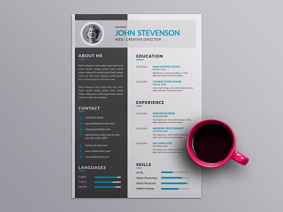 Free Vector Resume Template with Elegant Design