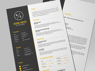 Free Modern Resume Template with Chic Design cv cv resume free cv free resume free resume template freebie freebies jobs minimalist resume