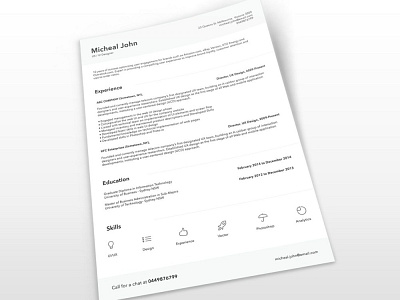 Free Minimalist PSD Resume Template for Job Seeker cv cv resume free cv free resume free resume template freebie freebies jobs minimalist resume