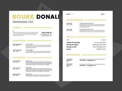 Free PSD Resume Template for Job Seekeer cv cv resume free cv free cv template free resume free resume template freebie freebies resume