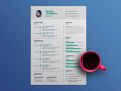 Free Vector Resume Template with Silver Color Scheme
