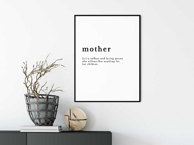 Mother Definition Quote Printable Wall Art Home Decor