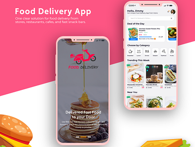 Food Delivery App UI app delivery design designconcept food food app icon illustration illustrator mobile mockup photoshop ui ux