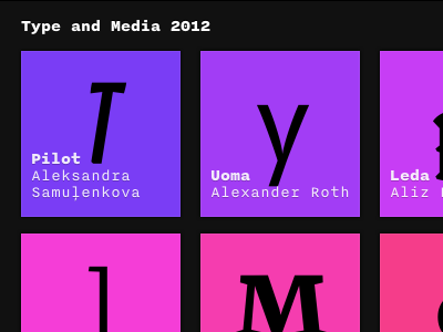 Type and Media 2012 Home Screen