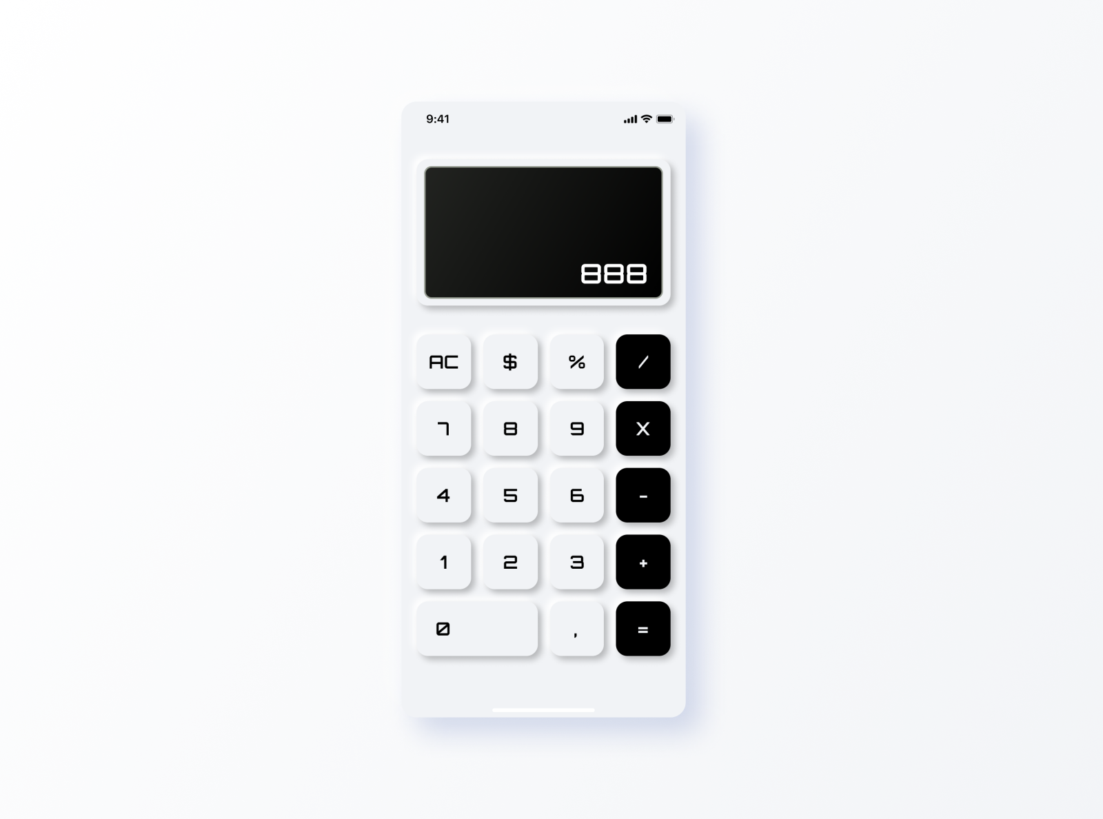Neumorphism Calculator App by Heri irawan on Dribbble