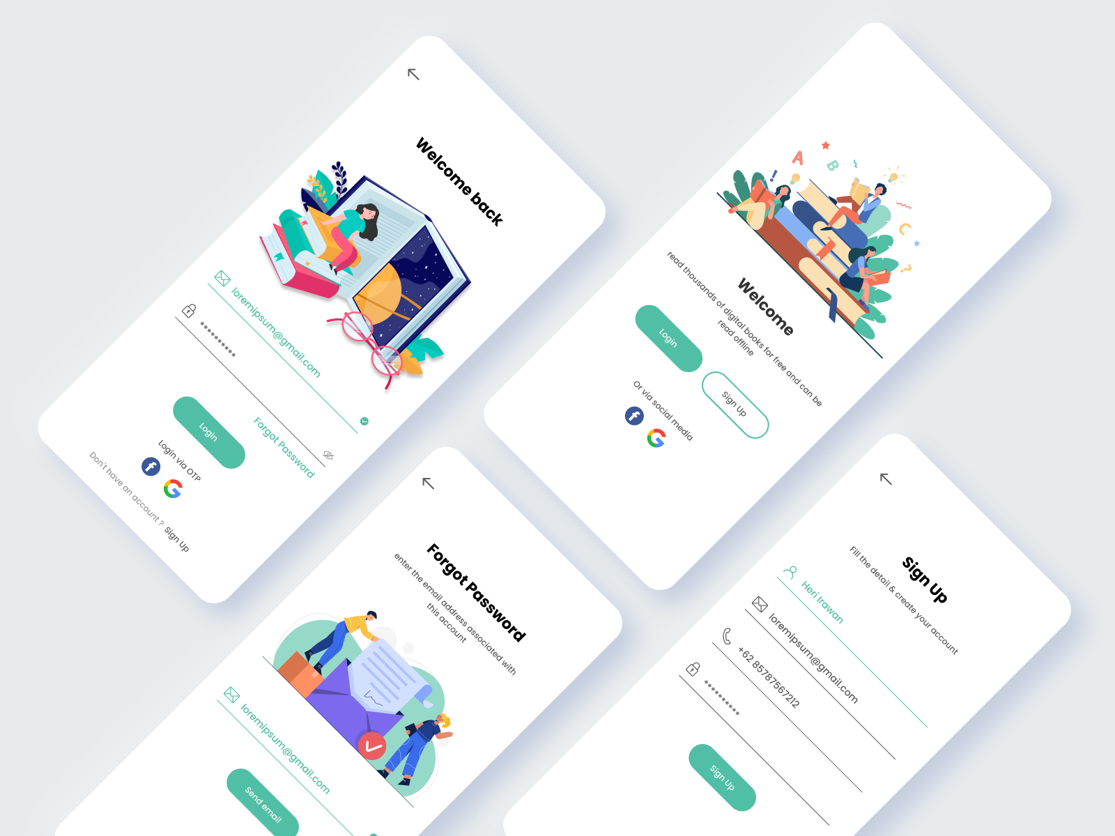 login ui kit by Heri irawan on Dribbble