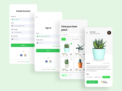 Plant sales application application design good inspiration ios iphone minimal plants pot ui