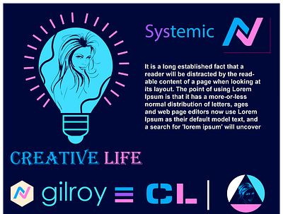 Creative life creative current design logo multi latent multi latent talent