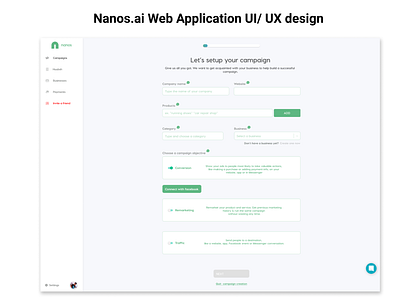 nanos ai Web Application app ui ux web application web design