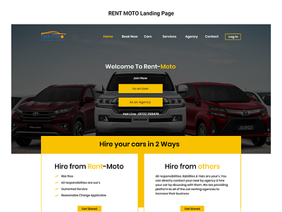 RENT MOTO Landing Page design landing page design ui ux web design website design