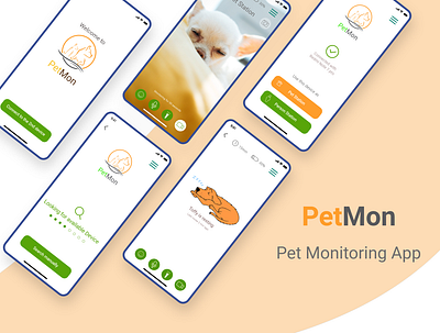 PETMON Mobile App UIUX app app design casestudy pet monitoring app ui ux