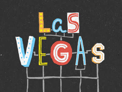 Las Vegas poster illustration las vegas lettering poster typography