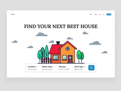 House Rent Website Design - UI Design design minimal ui ui design ui designer uiux ux web website