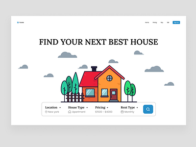 House Rent Website Design - UI Design