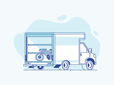 Movin' out bicycle illustration move out truck