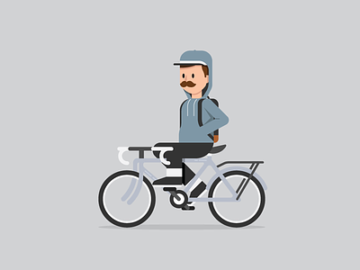 Daily Commuter 002: No Hands avatar bicycle bike commute mustache snapback