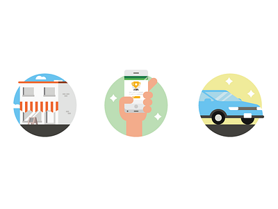 Icon/Color Exploration car delivery eatstreet hand icons phone restaurant rewards