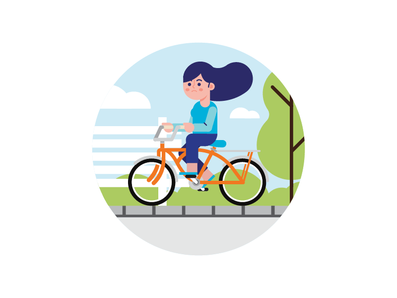 Illustrations in a Circle avatar bicycle building customer food girl handshake online order phone restaurant spot illustration