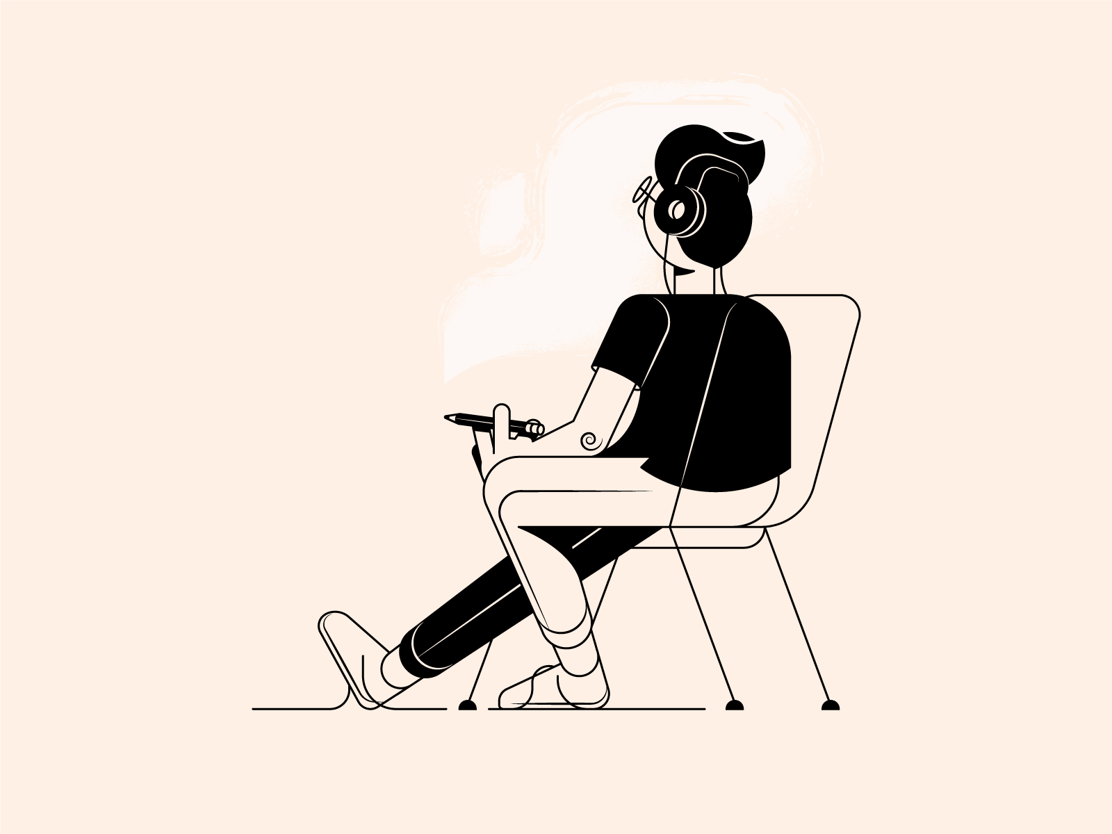 Creative Break ✎✌︎ self portrait character smoke pencil thinking illustration character design avatar
