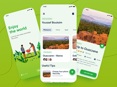 Trip Mate adobexd app design flat landing minimal minimal ui design mobile app design mobile ui travel app trees trip tripmate ui ux website