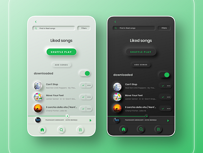 Soft spotify section redesign :) app app design application artist bottom buttons dashboard design icons layout neumorphism new redesign soft soft ui spotify ui ux web design website