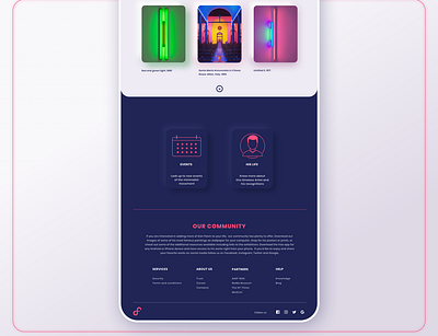 Footer of the Dan Flavin's website (gallery page) artist blue code dashboard design digital dribbble footer gallery graphic design html icons layout neumorphism sketch soft ui ui ux web design website