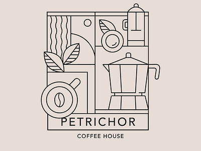 Petrichor coffee | Logo design by Viviana