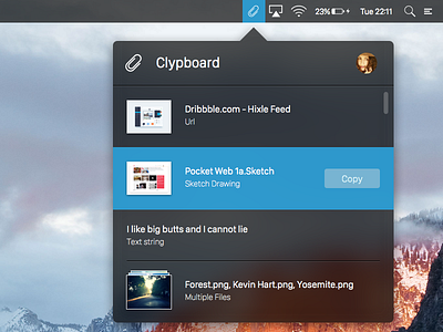 Clypboard Redesign OS X Dark