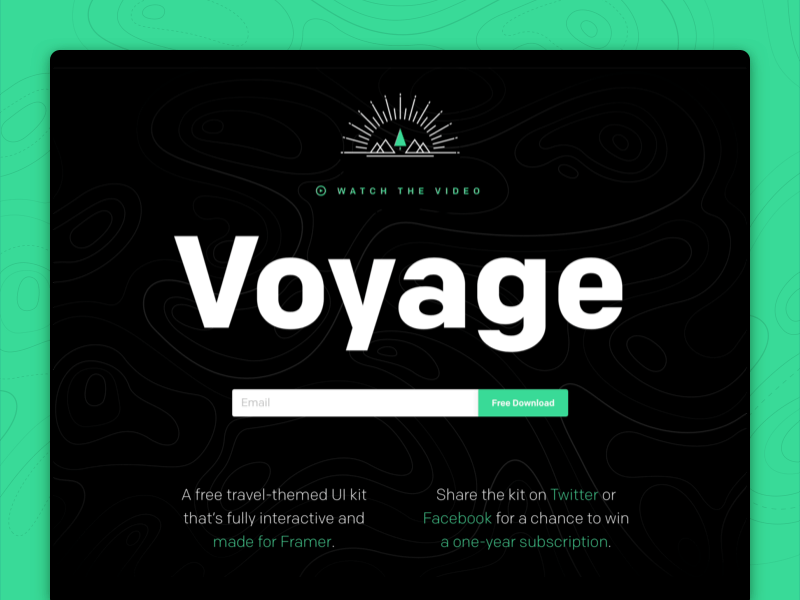 Framer Voyage UI Kit - Landing page framer framerjs free freebie gif homepage icons landing ui uikit web