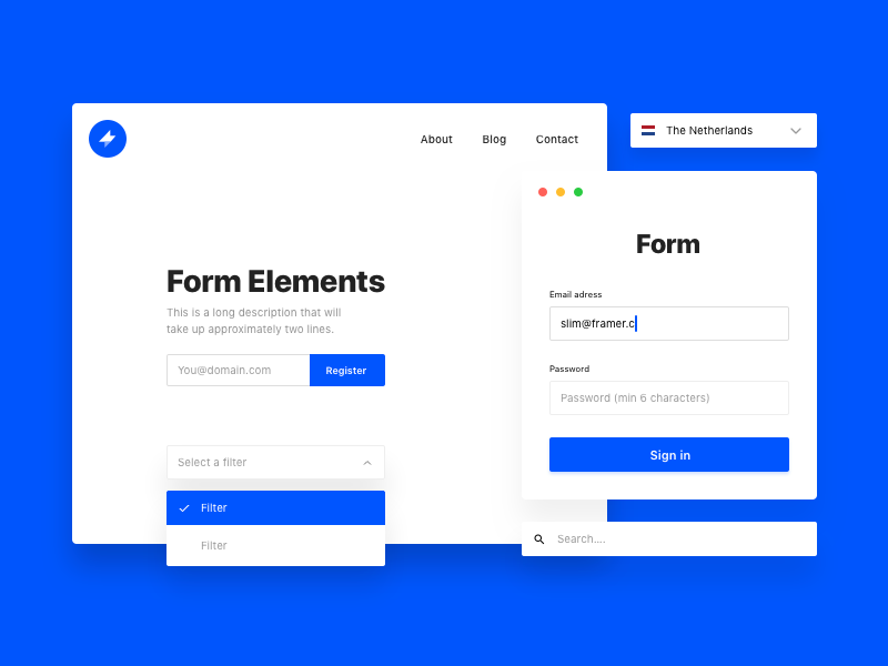 Framer Web Kit - Form Elements By Georgemaine For Framer On Dribbble