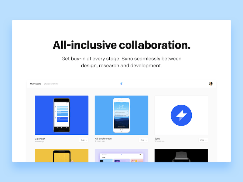 New Collaborate Features Page design feature framer framerjs gif ios mobile ui ux web