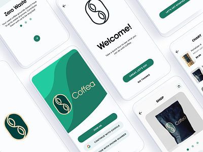 Coffee Recycling App app branding coffee design ecommerce fertilizer graphic design green illustration planting recycling ui ux