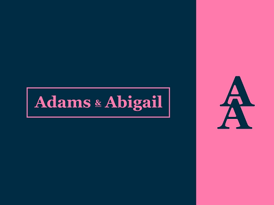 Adams & Abigail - Fashion Logo blue branding classic clothing daily logo challenge fashion logo logo design luxury luxury clothing pink serif