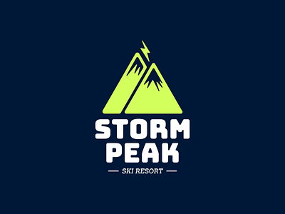 Storm Peak branding daily logo challenge logo logo design mountain peak resort ski ski resort skiing snow storm