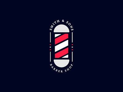 Smith & Sons Barber Shop barber barber shop daily logo challenge design graphic design hair logo logo design