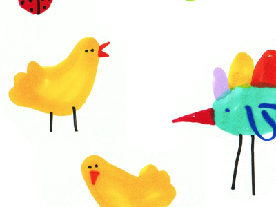 spring chicken birds illustration sketch