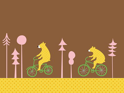 Bears On Bikes adobe illustrator illustration vector