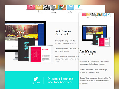 Draftship Page apple book draft ipad mac mobile mockup twitter website