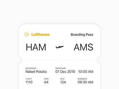 Boarding Pass – Daily UI #024 024 boarding dailyui lufthansa pass ticket